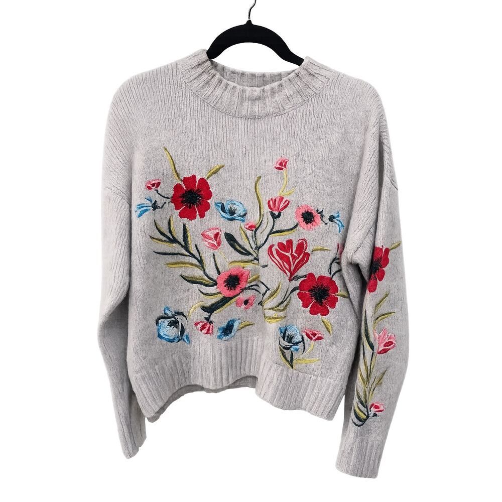 Romeo Juliet Couture‎ Floral Poppy Embroidered Oversized Grandmacore Small
